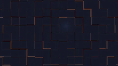 Minimalistic labyrinth formed of cubes moving up and down, glittering. Stock Footage 124499507