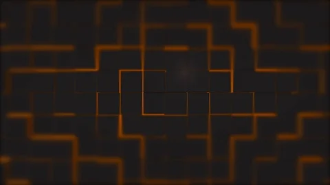 Minimalistic labyrinth formed of cubes moving up and down, glittering. Stock Footage 124500413