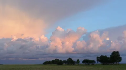 Minimalistic landscape in sunset, time lapse Stock Footage 40928276