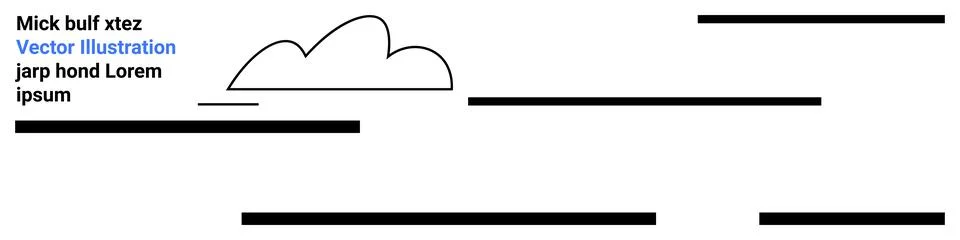 Minimalistic Layout with Text and Cloud Element for Modern Design Projects Stock Illustration