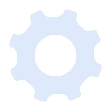 A minimalistic light blue gear with eight teeth on a white background. Ideal  Stock Illustration