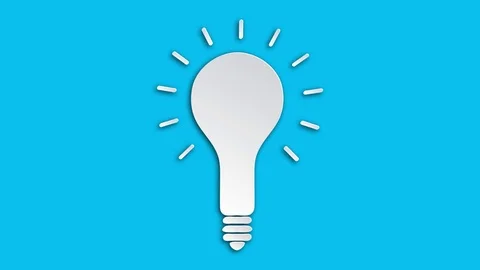 Minimalistic Lightbulb Icon with Rays in Origami Style -     Alpha Channel Vídeo Stock 71952103