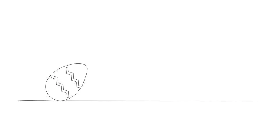 Minimalistic line Easter egg shape vector illustration. Stock Illustration