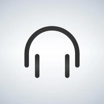 Minimalistic Linear Headset icon. Vector illustration isolated on modern back Stock Illustration