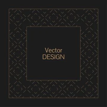 Minimalistic linear squared frame Stock Illustration