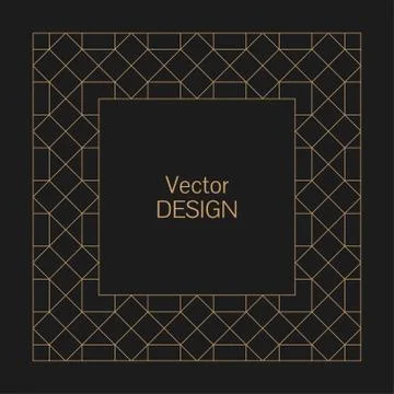 Minimalistic linear squared frame Stockillustratie