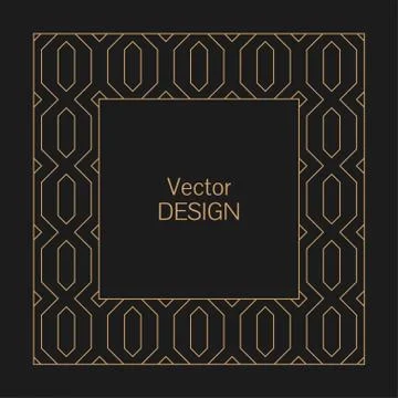 Minimalistic linear squared frame Stockillustratie