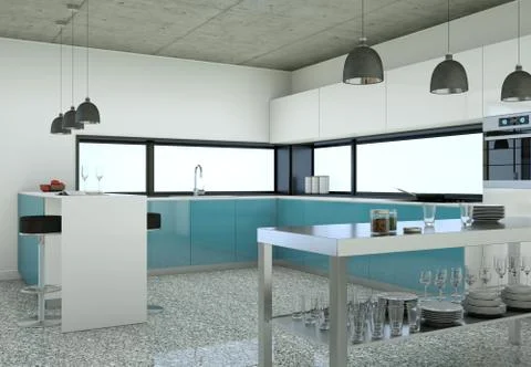 Minimalistic loft interior design with sofas and concrete walls Stock Illustration