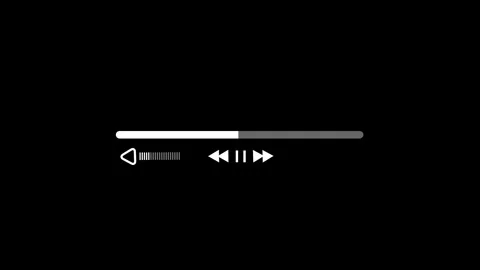 Minimalistic media player animation. Video loading progress bar. Stock Footage 320242670