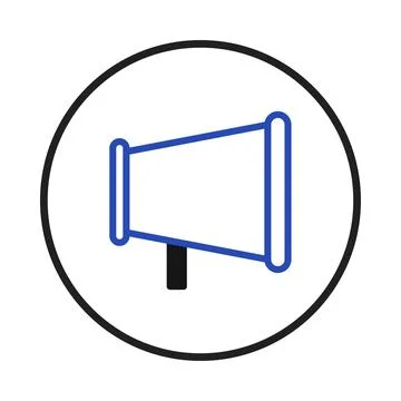 Minimalistic megaphone icon inside circular border presents a clean digital.. Stock Illustration