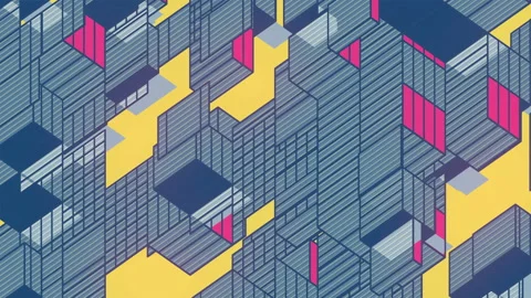Minimalistic modern geometric composition. 3d render seamless loop animation 4K Stock-Footage 137503550