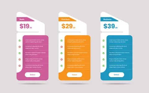 Minimalistic modern pricing layout design with abstract shape and gradient Stock Illustration