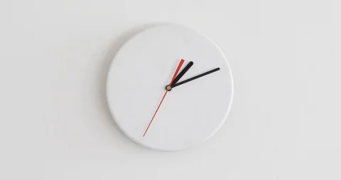 Minimalistic Modern White Clock Stock Footage 103250675