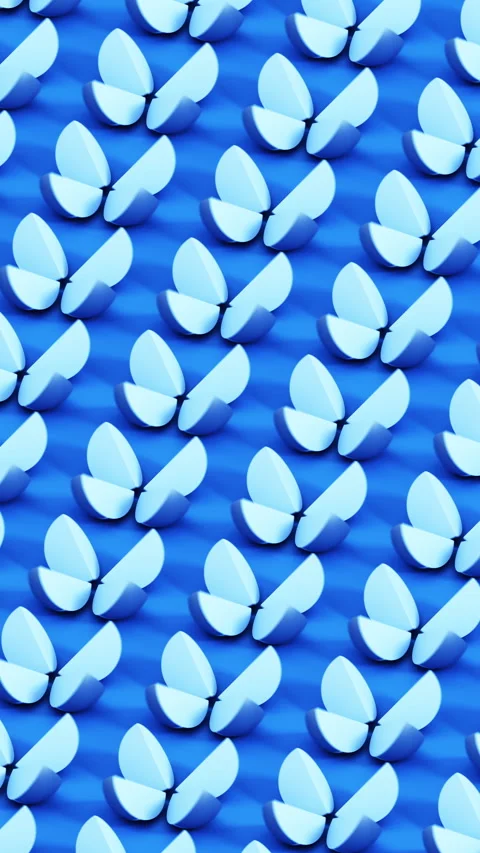 Minimalistic motion design with transforming blue spheres Stock Footage 338411040
