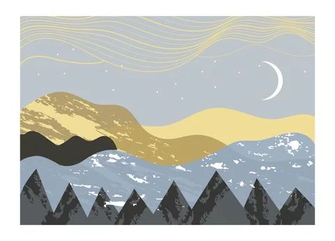 Minimalistic mountain background Stock Illustration