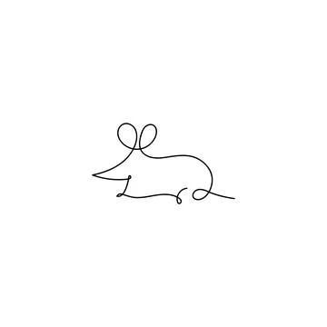 A minimalistic mouse line monoline logo vector icon illustration Stock Illustration