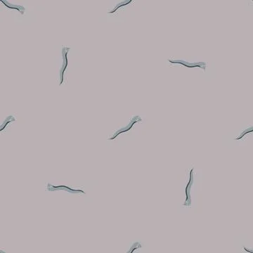 Minimalistic nature random seamless pattern with simple style worms shapes pr Illustrazione stock