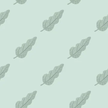 Minimalistic nature seamless pattern with pale blue tree elements. Vintage fl Stock Illustration