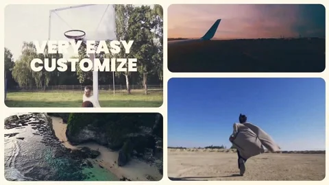 Minimalistic Opener Split Screen Multiscreen Slideshow After Effects素材