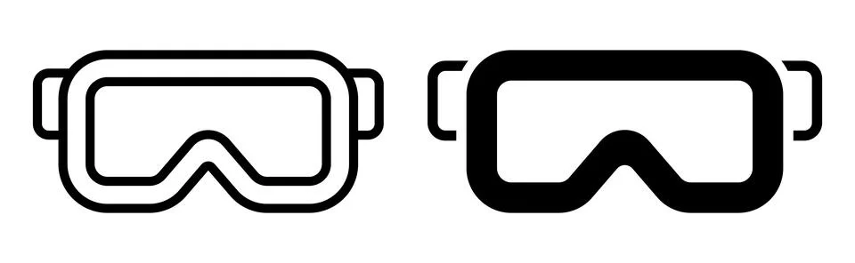 Minimalistic Outline and Solid Style Protective Goggles for Safety Use イラスト素材