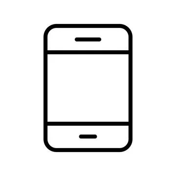 Minimalistic Outline of a Smartphone with Blank Screen Placeholder Icon Stock-Illustration