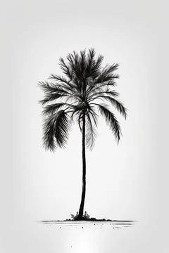 Minimalistic palm tree Stock Illustration