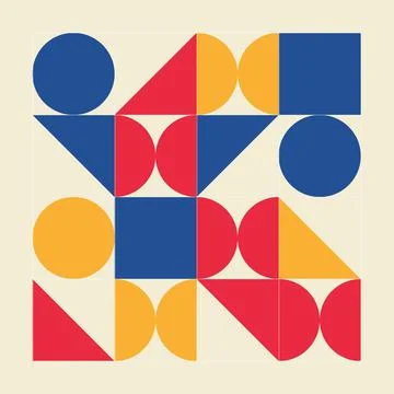 Minimalistic pattern. Simple geometric forms. Bauhaus style. Stockillustratie