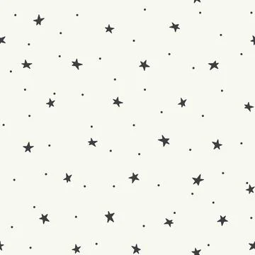 Minimalistic pattern with stars on a white background black and white Stock Illustration