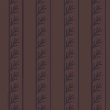 Minimalistic pattern with vertical stripes and branches. Hygge-style ornament Stock Illustration