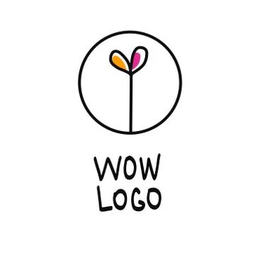 Minimalistic plant logo Stock Illustration