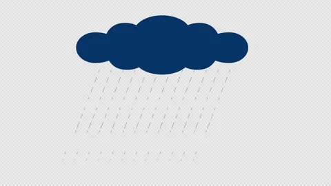 Minimalistic rain cloud with rainfall 2D object animation Stock Footage 300588979