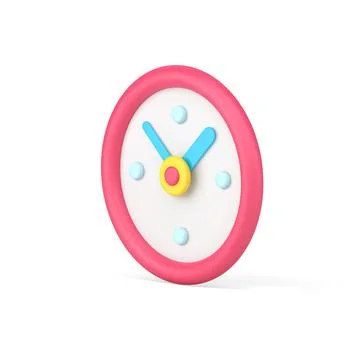 Minimalistic round clock side view 3d icon イラスト素材