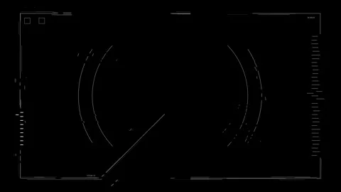 Minimalistic Sci-Fi HUD Interface Design in Black and White 動画素材 341374341