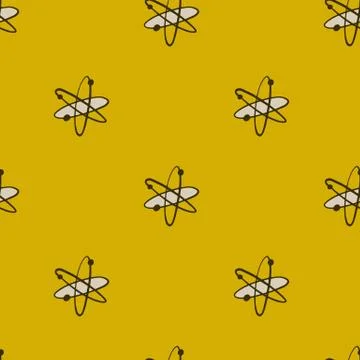 Minimalistic science seamless pattern with molecule elements. Technologe atom 스톡 일러스트