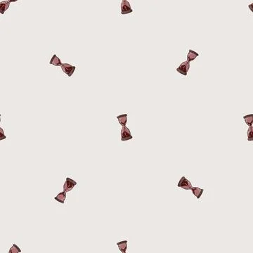 Minimalistic seamless doodle pattern with abstract simple hourglass elements. Stock Illustration