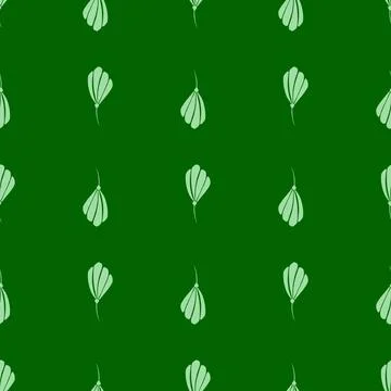 Minimalistic seamless nature pattern with doodle simple bud flowers silhouett Illustrazione stock