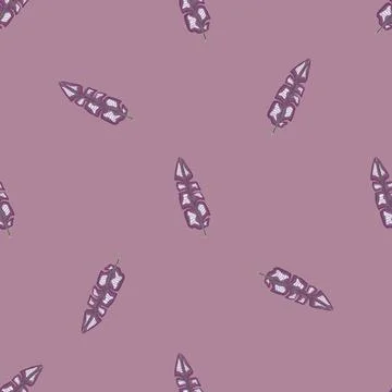 Minimalistic seamless pattern with abstract small palm leaves print. Pastel p Stock Illustration