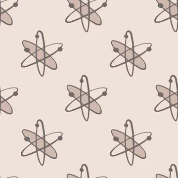 Minimalistic seamless pattern with biotechnology atom shapes. Simple molecule Stock Illustration