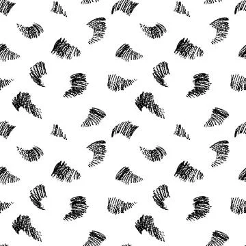Minimalistic seamless pattern with black scrawls. Modern pattern with hand .. Stock Illustration