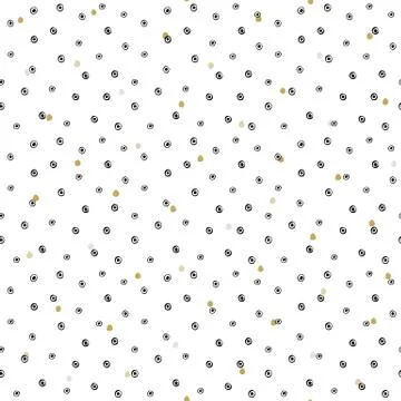 Minimalistic seamless pattern with drawn dots and circles. Vector seamless Illustrazione stock