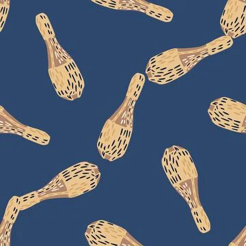 Minimalistic seamless pattern with hand drawn beige juggler mace elements. Bl Illustrazione stock