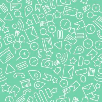 Minimalistic seamless pattern with icons on the theme of web, internet, appli 스톡 일러스트