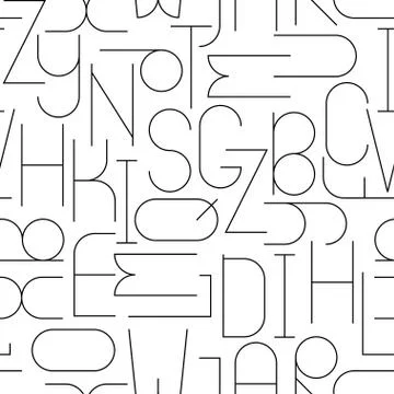 Minimalistic seamless pattern with letters. Illustrazione stock
