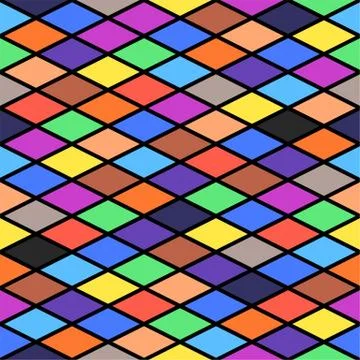 Minimalistic seamless rhombus background in flat colors Stock Illustration