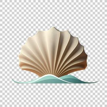 Minimalistic seashell logo design Stock Illustration