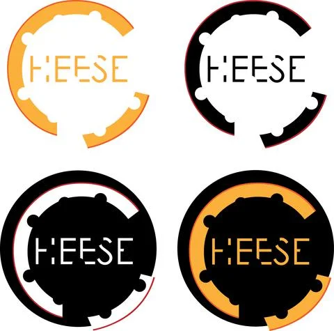 Minimalistic set of cheese logos in different versions Stock Illustration
