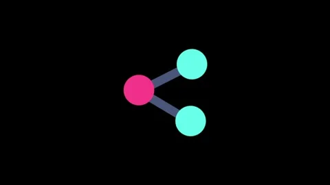 Minimalistic Share Icon on a Black Background with Vibrant Colors Vídeo Stock 341917774