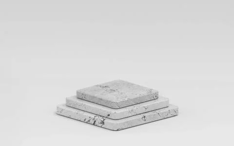 Minimalistic showcase with marble structure empty space in old marble style 3d Stock Illustration