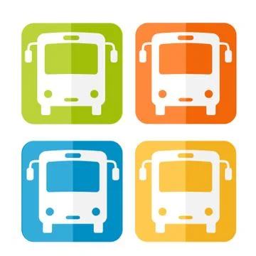 Minimalistic simple bus icon. Vector Stock Illustration