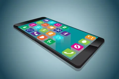 A minimalistic smartphone with a screen that simulates a translucent deep ice Stock Illustration